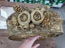 Cesto Oro Fiori Natale