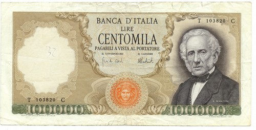100000 lire alessandro - 100000, manzoni