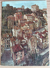 CARTOLINA ITALIA TRIESTE CENTRO STORICO ILLUSTRATORE BRESSANUTTI ITALY POSTCARD