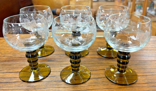 Set six vintage olive green - of,