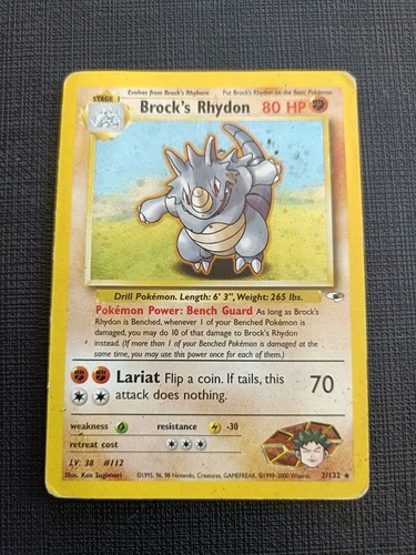 Pokemon card brock rhydon - pokemon, brock's