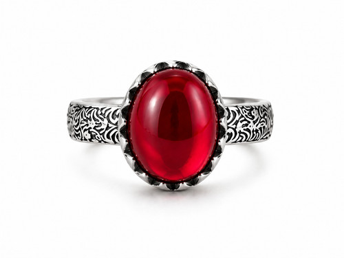 Anello pietra rossa stile