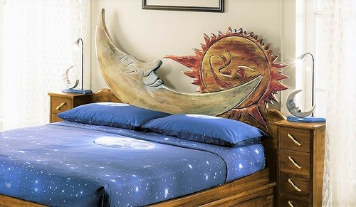 Letto con sole la luna - e,