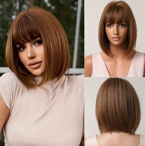 Parrucca capelli castani - , lisci