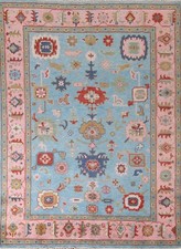 Floral Light Blue/ Pink Oushak