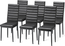 Set Di 6 Sedie Da Pranzo Con Schienale Alto Imbottite Moderne per Cucina E Sala 