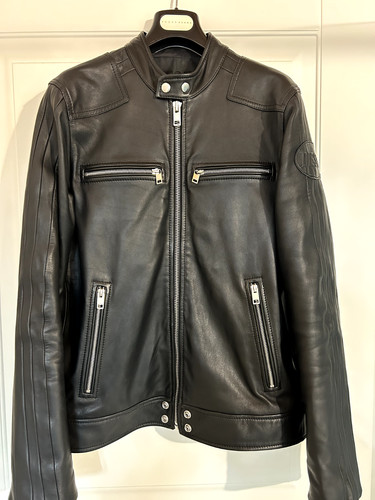 Giacca pelle diesel nera - giacca, diesel nera