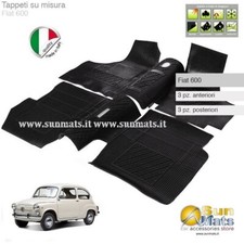 Tappeti in gomma per FIAT 600 d'epoca  100%MadeinItaly + Omaggio Profumino Auto