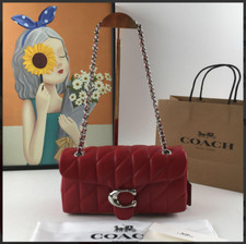 Borsa a tracolla Coach CP150 Tabby 26 trapuntata pelle nappa rosso rubino outlet nuova