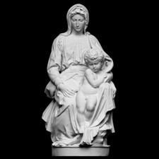 Statua Scultura Madonna di Bruges Vergine Maria con Bambino Arte arredamento