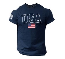 T-shirt blu navy bandiera USA