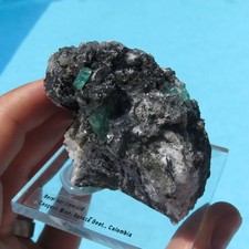 Minerali *** PREZIOSI CRISTALLI di SMERALDO VERDE su MATRICE Colombia