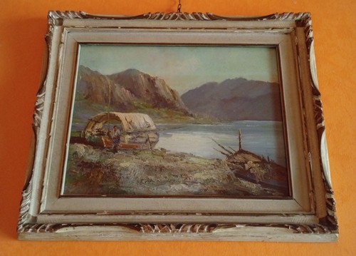 Dipinto olio antico - olio, (