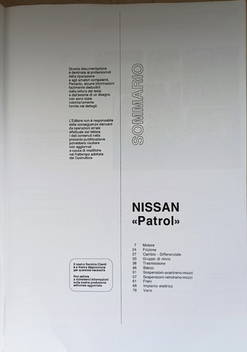 Manuale officina nissan - nissan, patrol