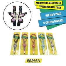 KIT 5 pezzi laccio da collo per badge moschettone per chiavi collo portachiavi 