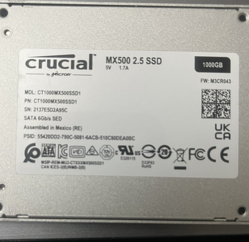 Crucial mx500 1000 - crucial, 2,5"