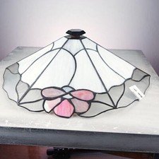 grande applique vintage vetro piombato tiffany, made in italy