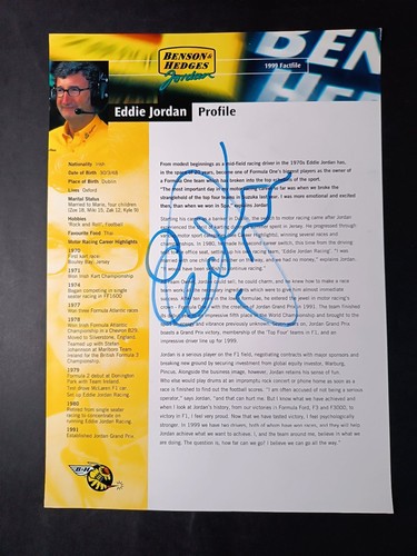 Autografo eddie jordan profilo - jordan,