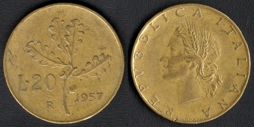 Italia lire 1957 - 20,