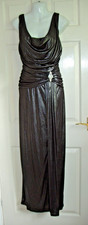 Maxi abito TIANA B NEW YORK sensazionale nero argento diamante festa SRUG NUOVO CON ETICHETTE 12