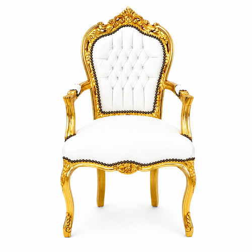 Sedia barocca sedia bianca oro
