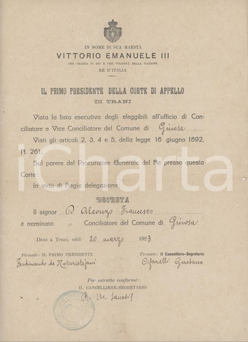 1923 ginosa conferma - (ta),