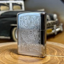 Accendino Zippo veneziano finitura polacca 1994 raro logo design metallo piat...
