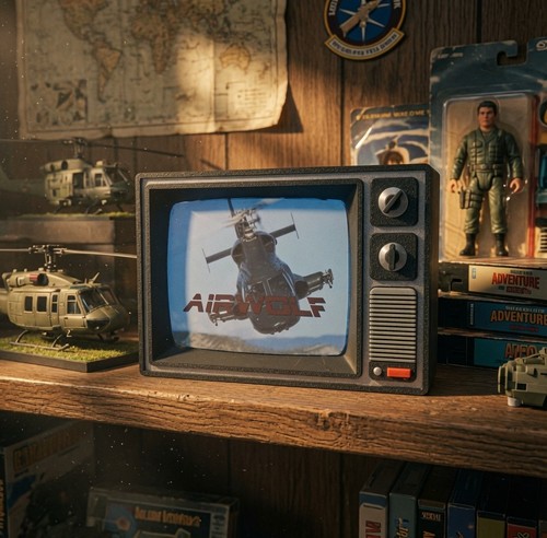 Airwolf espositore retrò - espositore, tv