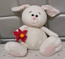 Peluche pupazzo coniglio ? coniglietto con fiore 25 cm