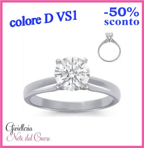 Anello solitario oro bianco - solitario,