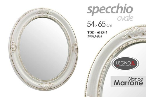 Specchio ovale legno - ovale,