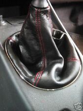 CUFFIA CAMBIO E FRENO IN VERA PELLE NERA cucitura rossa per ALFA ROMEO 147