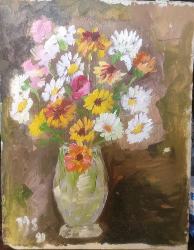 Dipinto vaso fiori su - fiori,