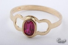 Anello in oro 14kt. sintetizzatore 585 Rubino Gr 50 -