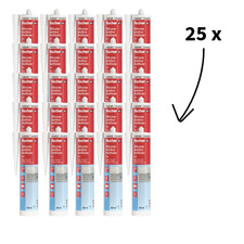 FISCHER SILICONE ACETICO TRASPARENTE SAM MULTIUSO ANTIMUFFA ELASTICO 280ML 25PCS