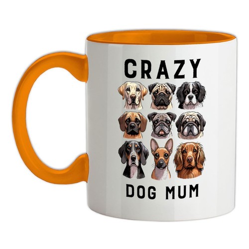 Crazy dog mum - crazy, tazza