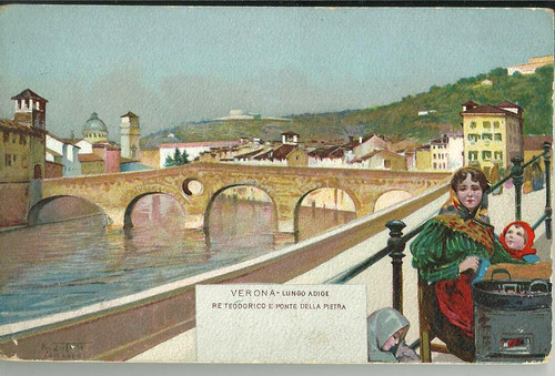 Verona lungo adige ponte - -,