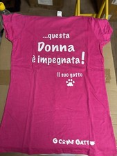 Maglietta rosa donna “Questa Donna è impegnata - Il suo gatto”