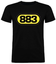 T-Shirt maglia logo 883 , maglietta Nera Max Pezzali Mauro Repetto 100% Cotone