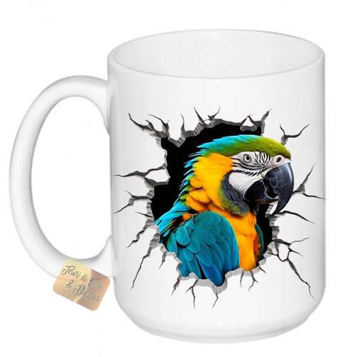 Tazza latte mug - latte, pappagallo