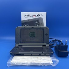 NEW NINTENDO 3DS XL CONSOLE TOP IPS Nero Metallico Con Scatola  Originale e Cavo