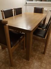 tavolo allungabile usato In Noce Set 6 Sedie In Pelle anni 70’