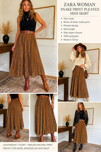 Gonna midi plissettata zara - midi,