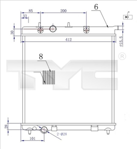 Radiatore acqua motore - , tyc