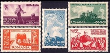 Romania 1946 Trattore Agricoltura Bovini/Buoi Aratura Colture Frutta Raccolta Riforma