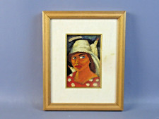 Dipinto ad olio Roberto Sguanci quadro donna contadina made in italy anni ‘90