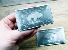 1 OZ LINGOTTO TITANIO BUFALO oncia lingotto titanio bufalo bisonte regalo di compleanno
