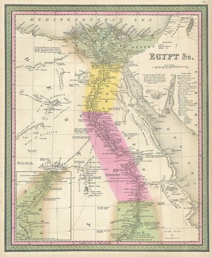 1849 mitchell mappa egitto - mappa, di