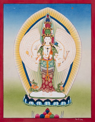 Avalokiteshvara thangka fatto - thangka,