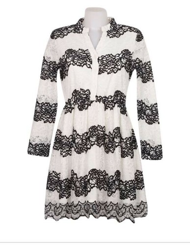 Vestito pizzo bianco nero - vestito, e